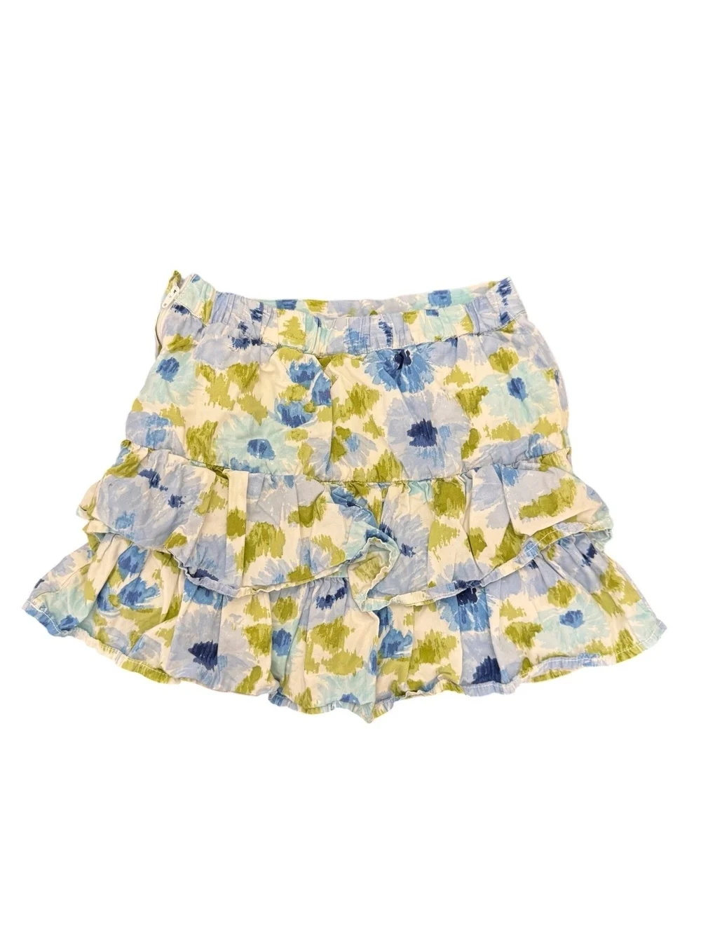Gymboree blue/green floral ruffle skort
